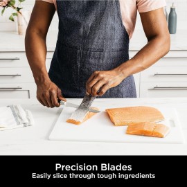  Ninja Foodi StaySharp Knife Block With Integrated Sharpener, 5-Piece Knife Set Includes Chef Knife, Bread Knife, Slicing Knife, Utility Knife, Paring Knife, Stainless Steel K32005UK