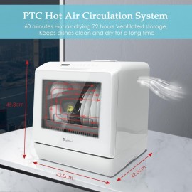 Table Top Dishwasher, Mini Countertop Dishwasher Portable, 6 Programs