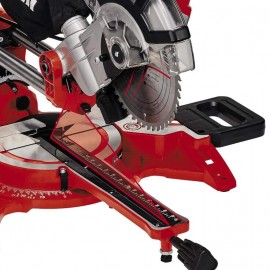 Einhell TC-SM 2131/1 Dual Bevel Sliding Mitre Saw | Double Bevel Circular Saw, 310mm Drag, Laser, Dust Extraction, +/-45° Mitre, +/-47° Bevel | Saw With 48T Blade For Cutting Wood, Plastic, Red