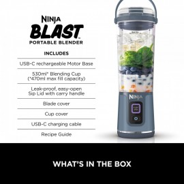 Ninja Blast Portable Blender, 530ml, Leakproof Lid & Sip Spout, Powerf