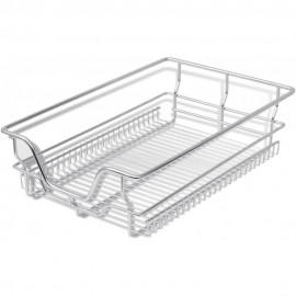 VidaXL Pull-Out Wire Baskets - 2pcs Silver, 400mm For Kitchen, Polishe