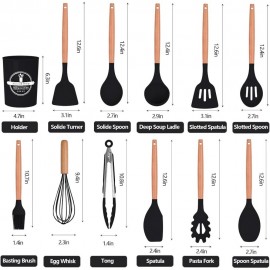 FIOUSY Kitchen Utensil Set, 12 PCS Silicone Cooking Utensils Set With