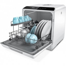 Hermitlux Table Top Dishwasher, Mini Countertop Dishwasher With 4 Plac