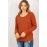 Long Sleeve Solid Knit Top with Round Neck