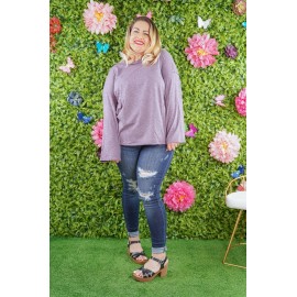 Violetta Two Tone Wide Sleeve Top