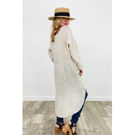 It's Natural Linen Hi-Low Elongated Tunic