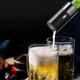 ZQKGTYIIW Beer Tower Dispenser, Drink Dispenser Portable Bottle Beer Foamer, Electric Ultrasonic Beer Foaming Machine, Converts Any Bottle Into a Nitro-Style Draft, Awesome Gift for Beer Lover