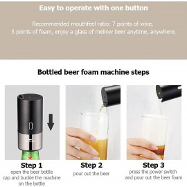 ZQKGTYIIW Beer Tower Dispenser, Drink Dispenser Portable Bottle Beer Foamer, Electric Ultrasonic Beer Foaming Machine, Converts Any Bottle Into a Nitro-Style Draft, Awesome Gift for Beer Lover