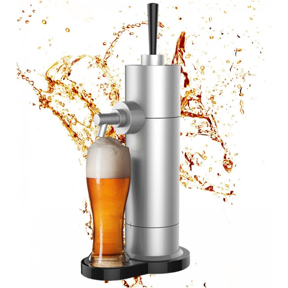 WRJAHCG Silver,Beer Foam Machine,Draft Beer System,Beer Kegerator,Beer Tap Draft Machine,Gift for Men And Beer Enthusiast