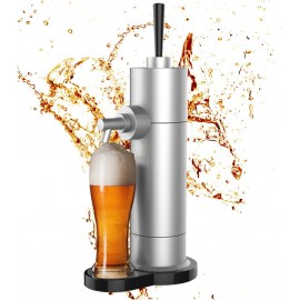 WRJAHCG Silver,Beer Foam Machine,Draft Beer System,Beer Kegerator,Beer Tap Draft Machine,Gift for Men And Beer Enthusiast