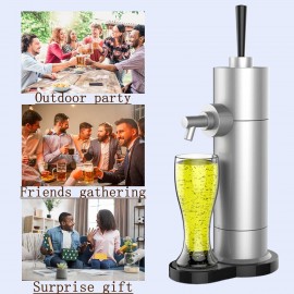WRJAHCG Silver,Beer Foam Machine,Draft Beer System,Beer Kegerator,Beer Tap Draft Machine,Gift for Men And Beer Enthusiast