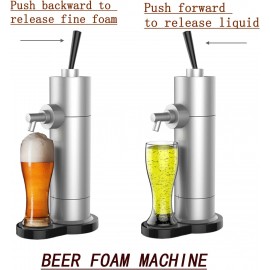 WRJAHCG Silver,Beer Foam Machine,Draft Beer System,Beer Kegerator,Beer Tap Draft Machine,Gift for Men And Beer Enthusiast